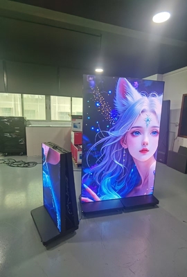 Suporte de chão para display LED GOB P1.86 dobrável para exposições, aeroportos, hotéis e shoppings